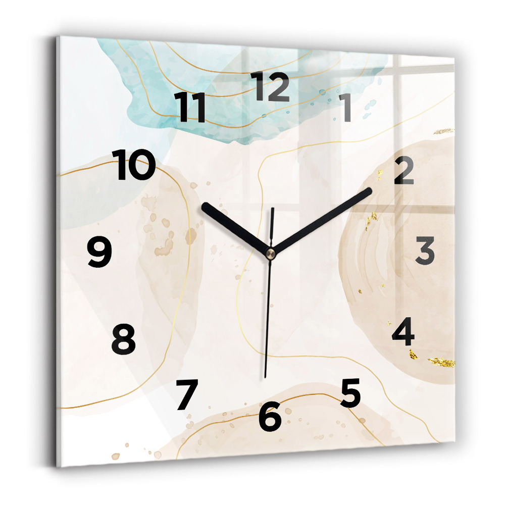 Ceas de sticlă pe perete pătrat Pete de acuarelă