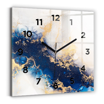 Ceas pătrat de perete din sticlă Model de marmură