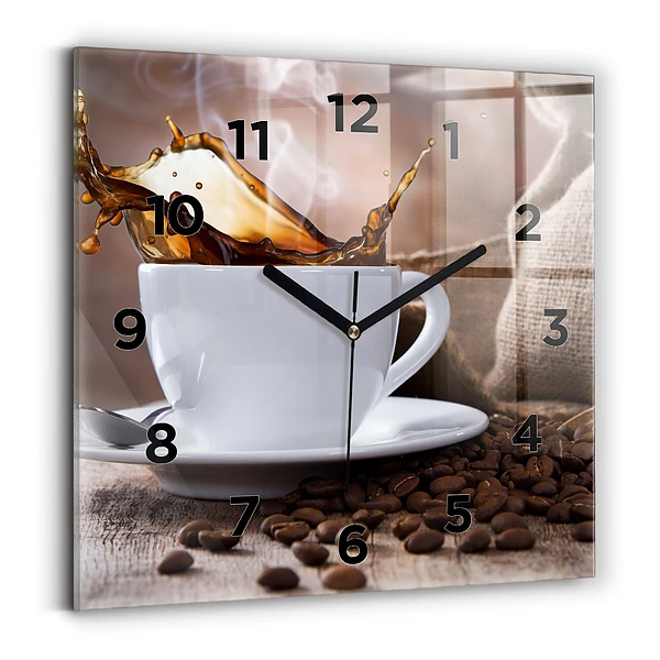 Ceas din sticlă pătrat ceașcă de cafea