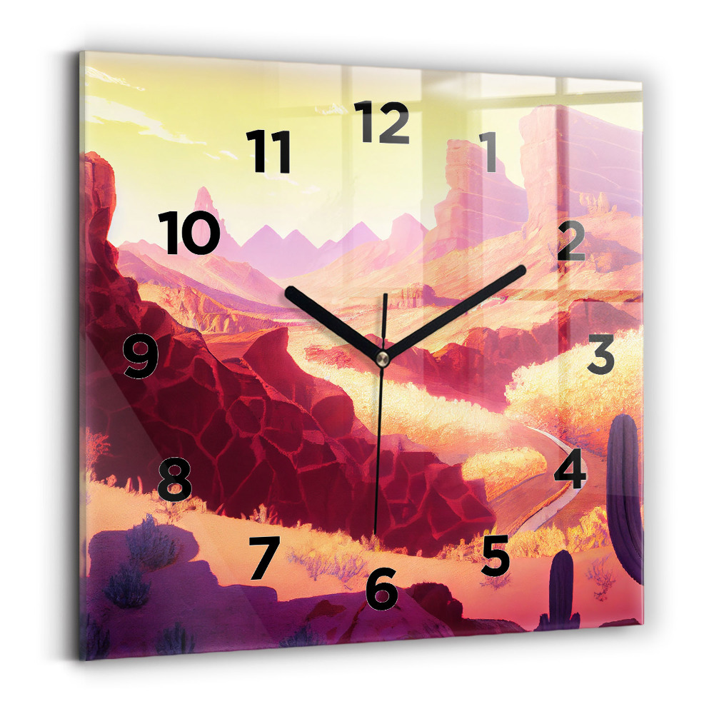 Ceas de sticlă pe perete pătrat desertul Arizona
