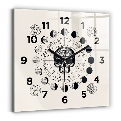 Ceas perete din sticlă pătrat Fazele lunii