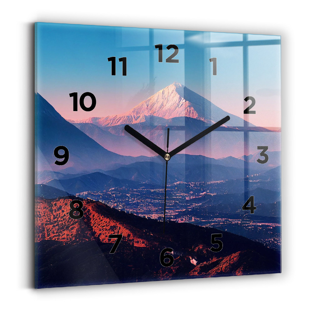 Ceas perete din sticlă pătrat Munții din San Antonio SUA