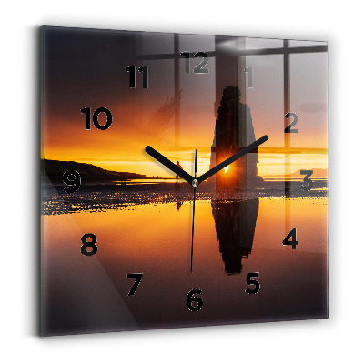 Ceas din sticlă pătrat Alergător și apus