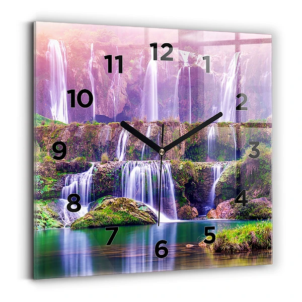 Ceas perete din sticlă pătrat Cascada Jiulong China