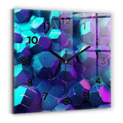 Ceas perete din sticlă pătrat Figuri geometrice