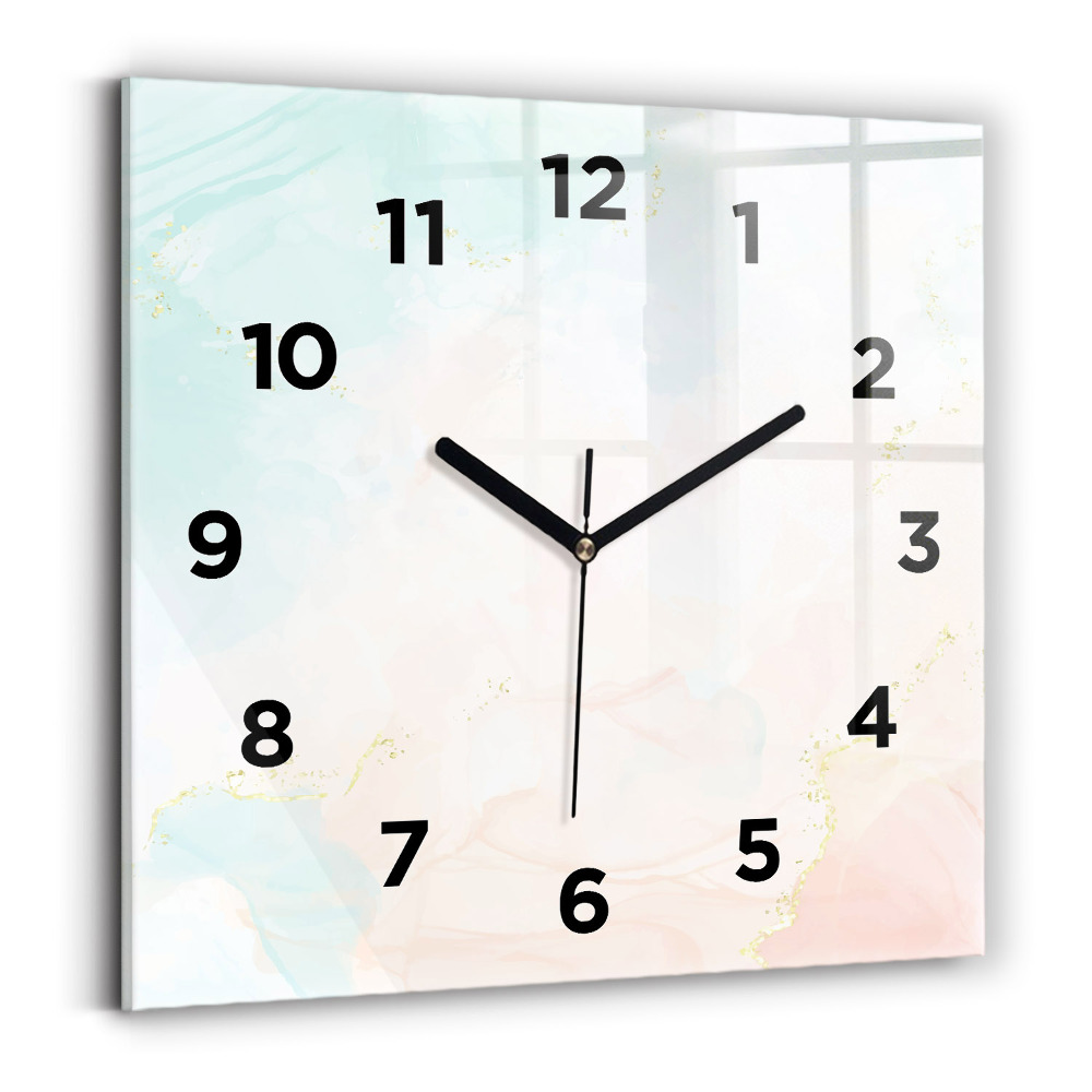 Ceas din sticlă pătrat Marmură acuarelă