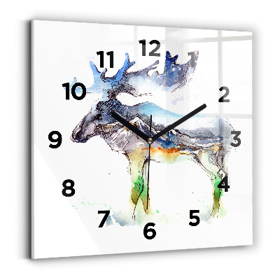 Ceas din sticlă pătrat Elan și peisaj montan