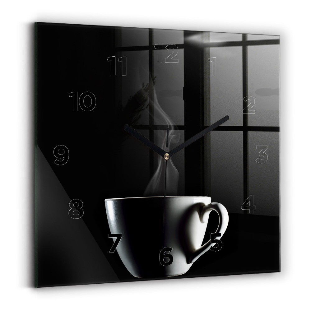 Ceas din sticlă pătrat ceașcă de cafea
