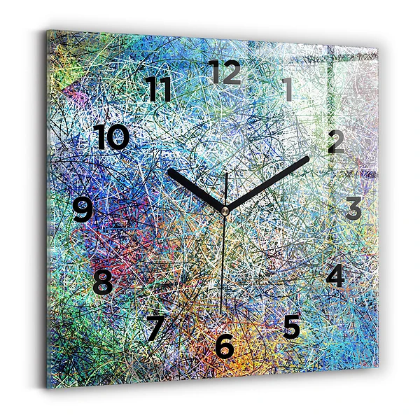 Ceas de sticlă pe perete pătrat Abstracția - Emoții