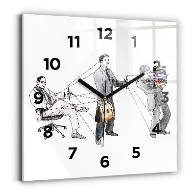 Ceas din sticlă pătrat Oameni păpuși