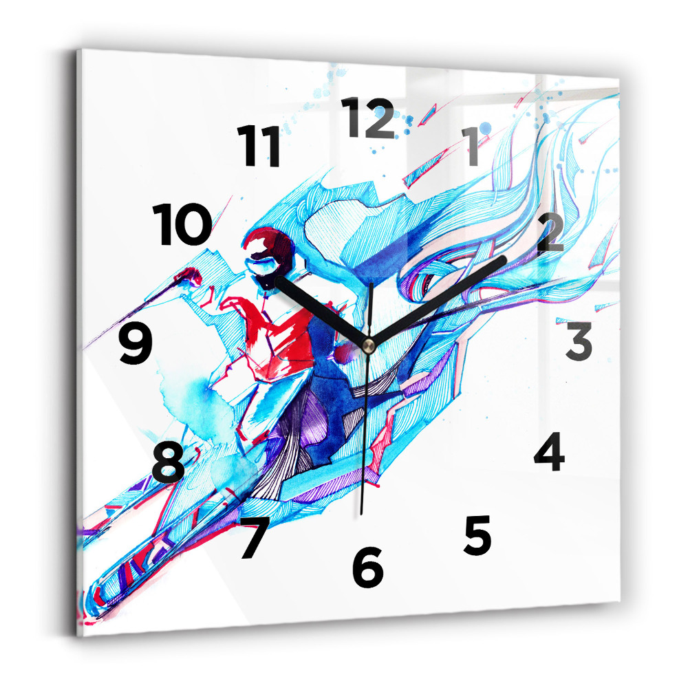 Ceas pătrat de perete din sticlă Schior