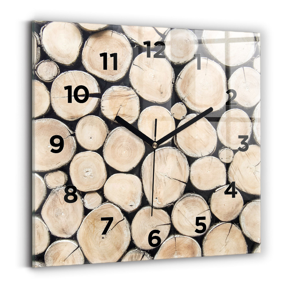 Ceas de sticlă pe perete pătrat Tăiați cioturile de copac
