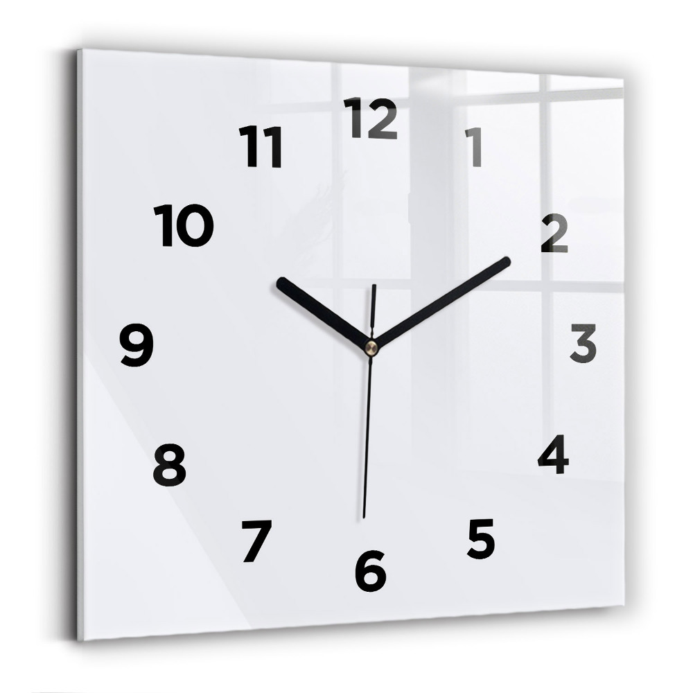 Ceas din sticlă pătrat alb