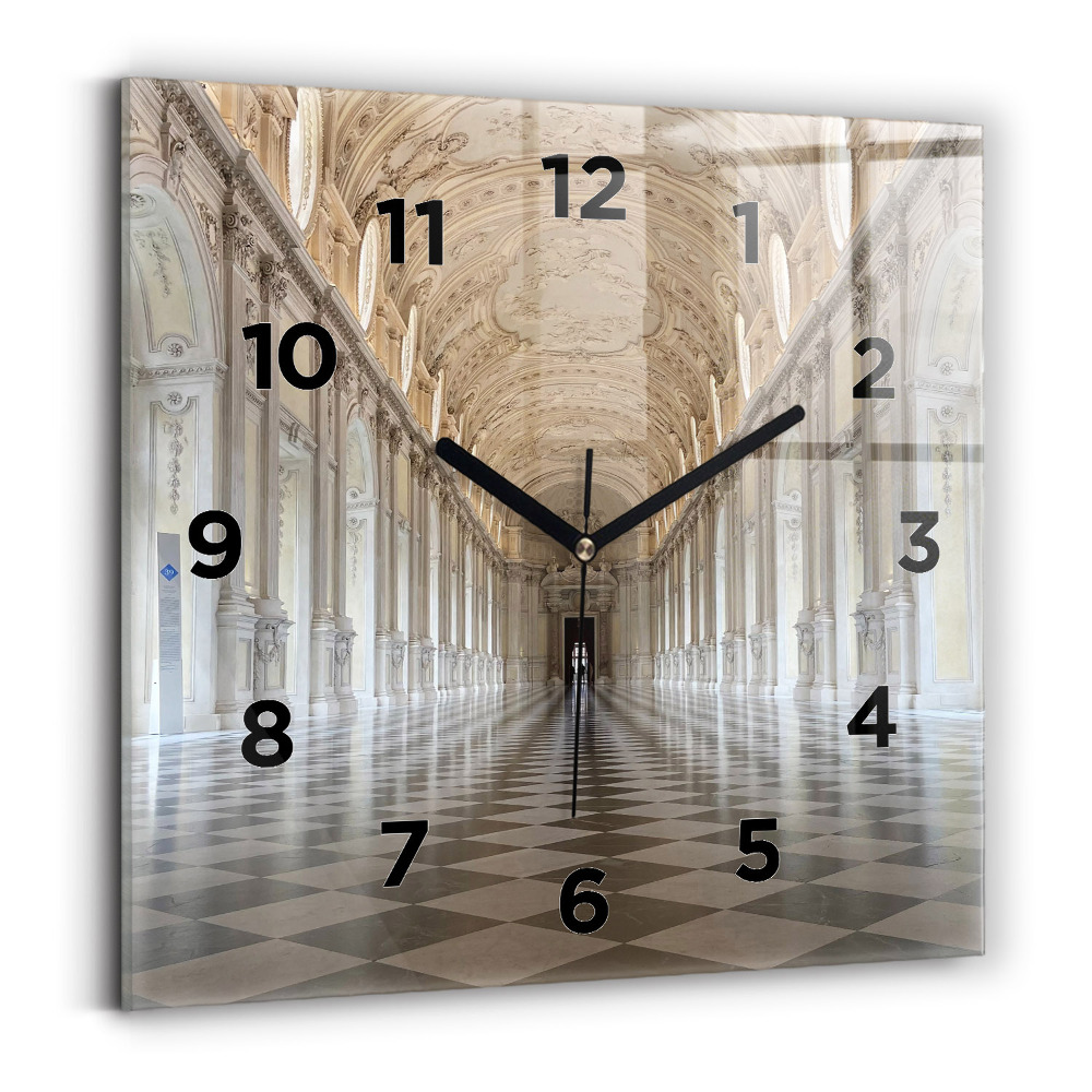 Ceas pătrat de perete din sticlă Muzeul La Veneria Reale