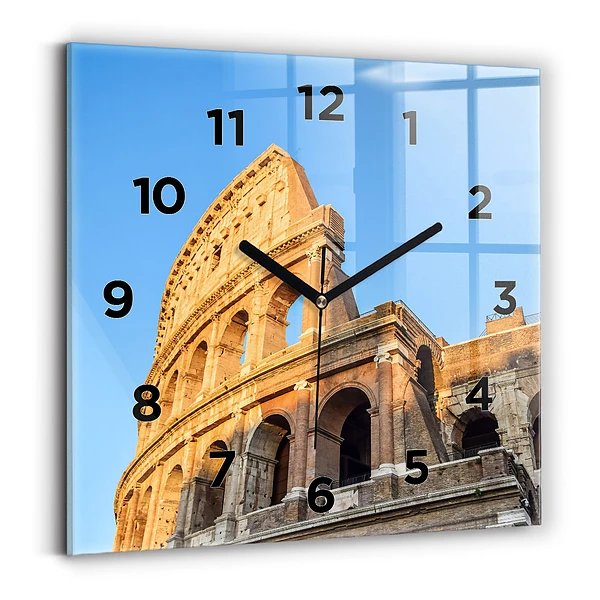 Ceas de sticlă pe perete pătrat Colosseumul din Roma