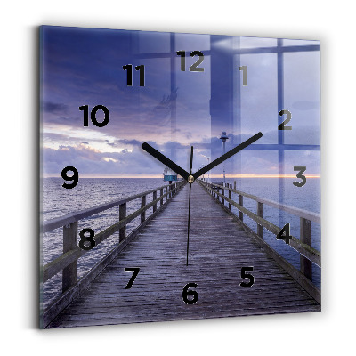 Ceas din sticlă pătrat Pier pe Marea Baltică