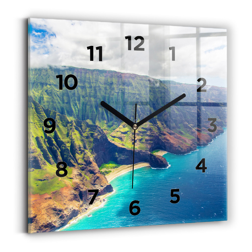Ceas din sticlă pătrat Marea în Hawaii