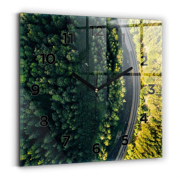 Ceas din sticlă pătrat Pădure din vedere de ochi de pasăre