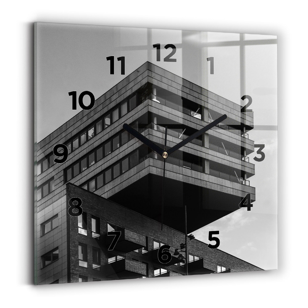 Ceas perete din sticlă pătrat Arhitectura la Amsterdam