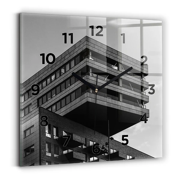 Ceas perete din sticlă pătrat Arhitectura la Amsterdam