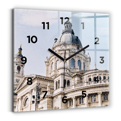 Ceas pătrat de perete din sticlă Sf. Bazilica Ştefan