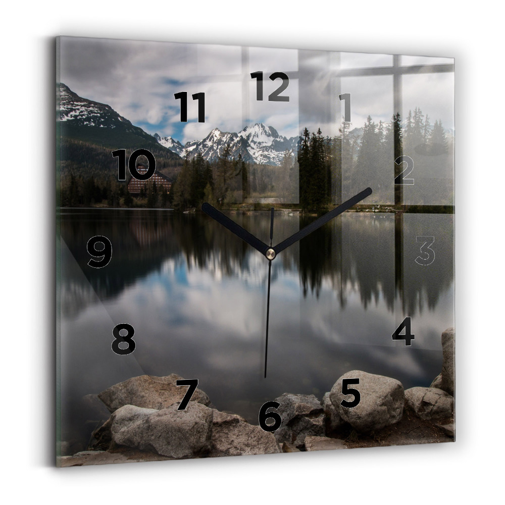 Ceas de sticlă pe perete pătrat Înaltul Tatra din Slovacia