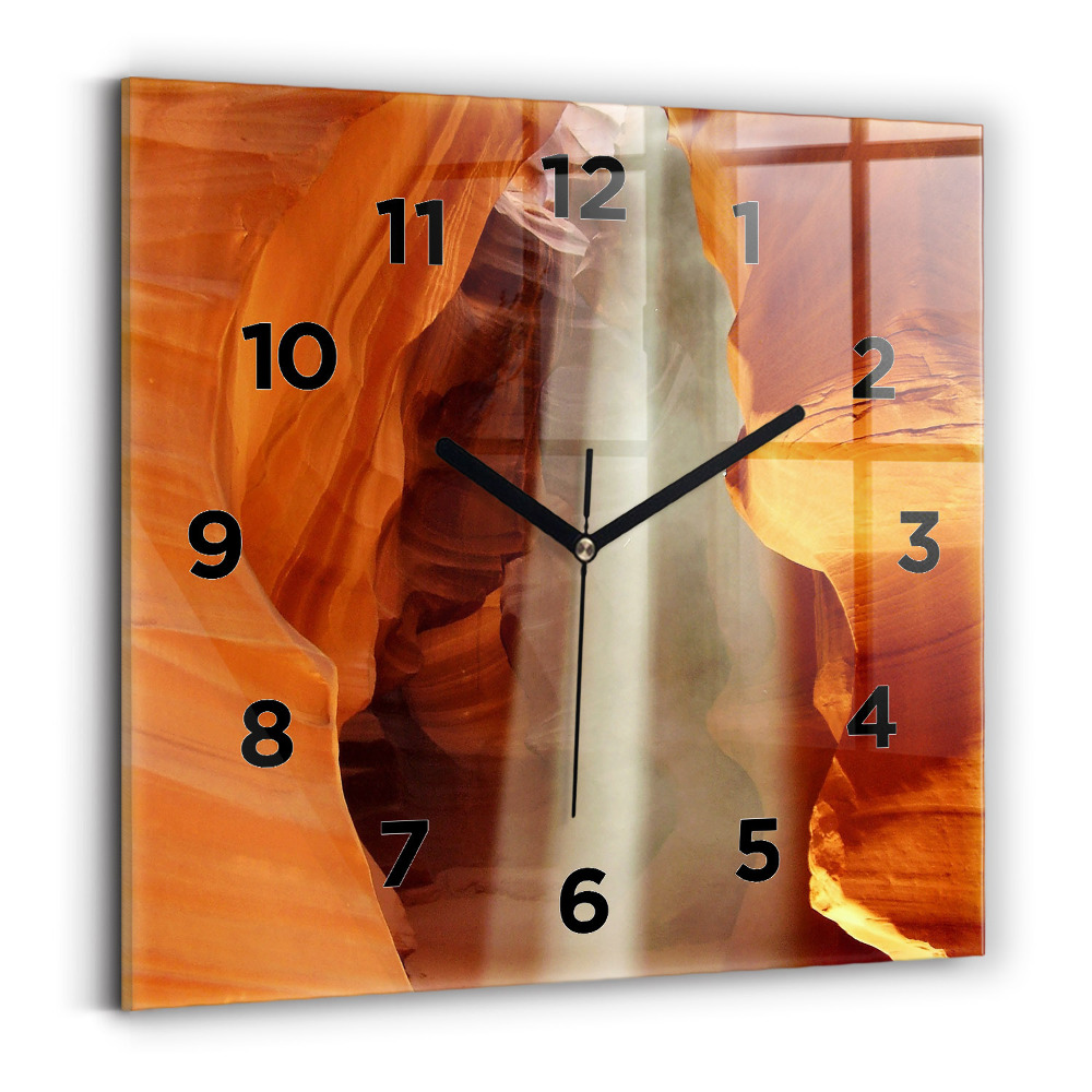 Ceas de sticlă pe perete pătrat Canionul deșertului