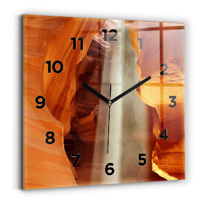 Ceas de sticlă pe perete pătrat Canionul deșertului