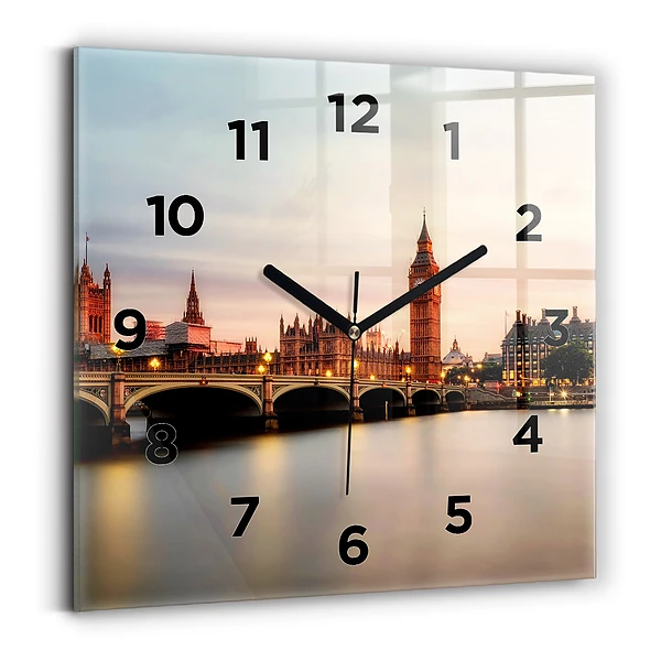 Ceas din sticlă pătrat Orizontul Big Ben a Londrei