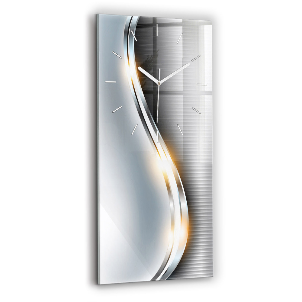 Ceas perete din sticlă dreptunghiular Abstracția Metalului