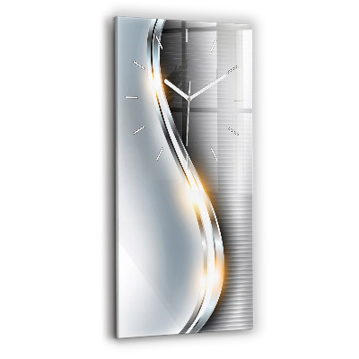 Ceas perete din sticlă dreptunghiular Abstracția Metalului