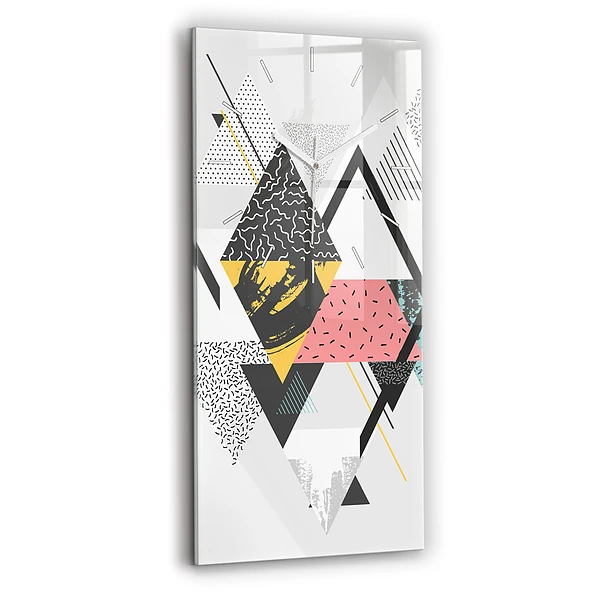 Ceas vertical de perete din sticlă Model Geometric