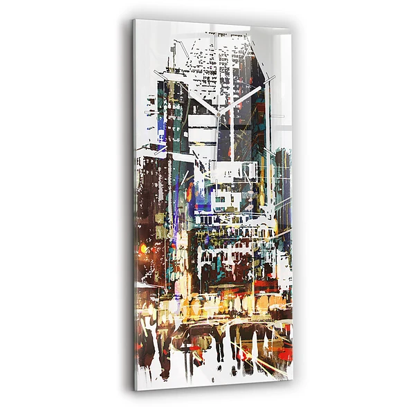 Ceas de sticlă pe perete vertical Orașul New York