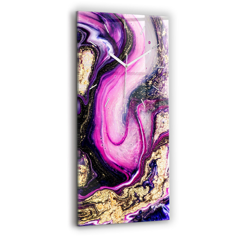 Ceas vertical de perete din sticlă Abstracția Din Marmură