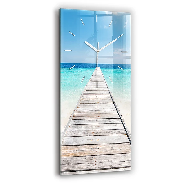 Ceas de sticlă pe perete vertical Insula Tropicala