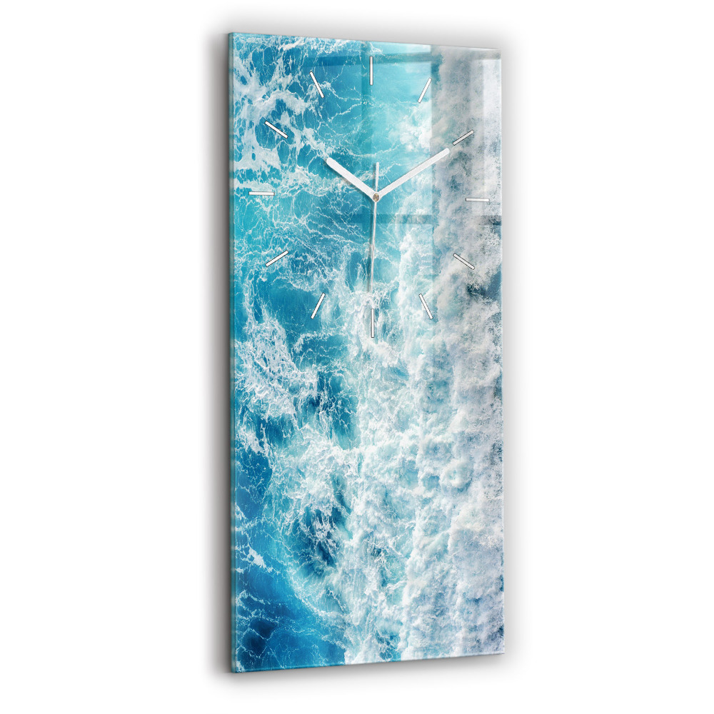 Ceas de sticlă pe perete vertical Valurile Oceanului
