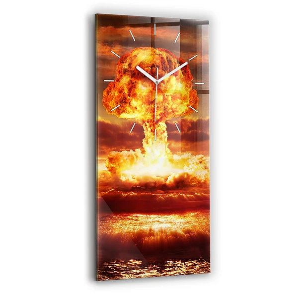 Ceas de sticlă pe perete vertical Explozia Unei Bombe Atomice