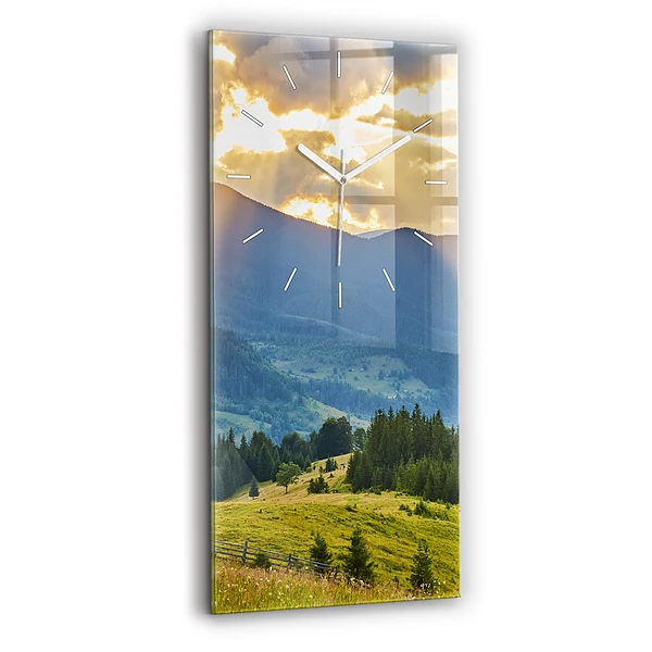 Ceas din sticlă dreptunghiular vertical Peisaj Cu Păduri