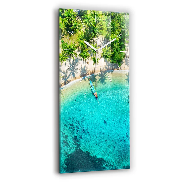 Ceas de sticlă pe perete vertical Plaja Tropicală Koh Tao