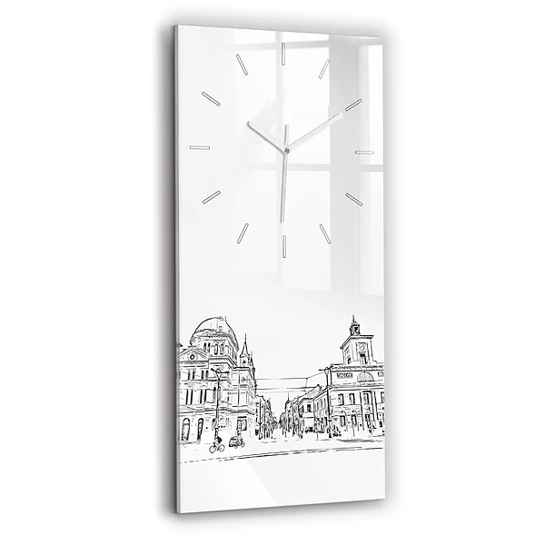 Ceas de sticlă pe perete vertical Ilustrația Orașului Poznań