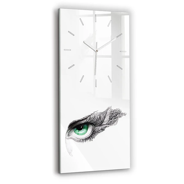 Ceas de sticlă pe perete vertical Abstracția Ochiului Uman