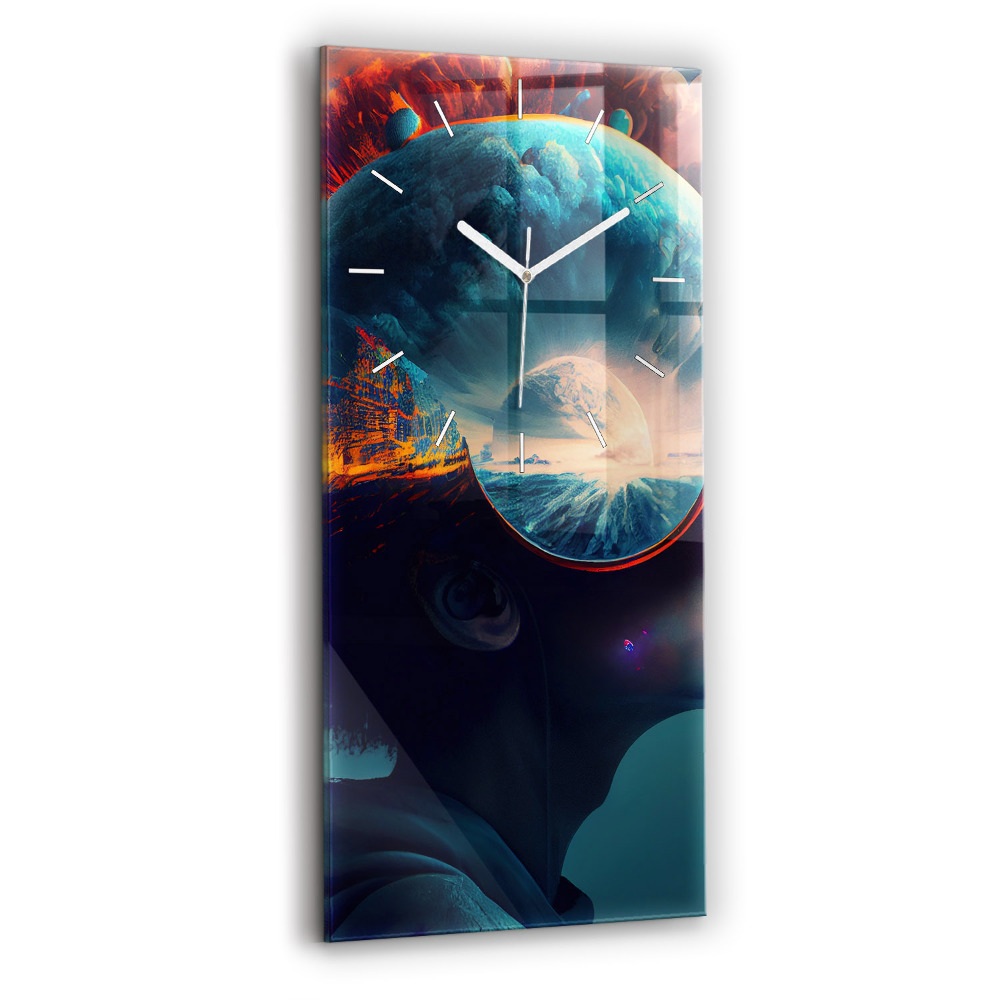 Ceas din sticlă dreptunghiular vertical Lumea Futuristă