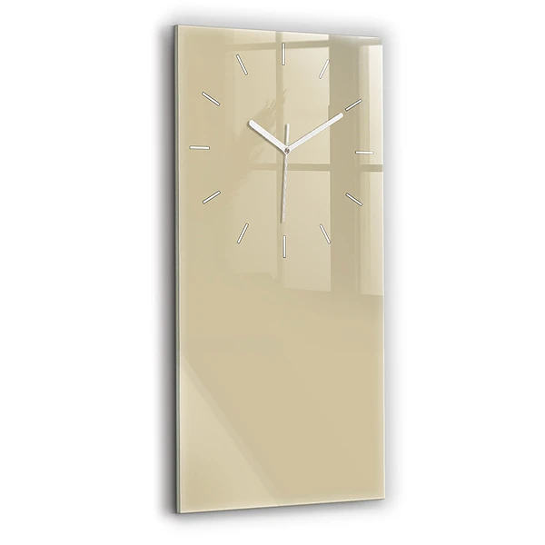 Ceas de sticlă pe perete vertical Culoare Bej