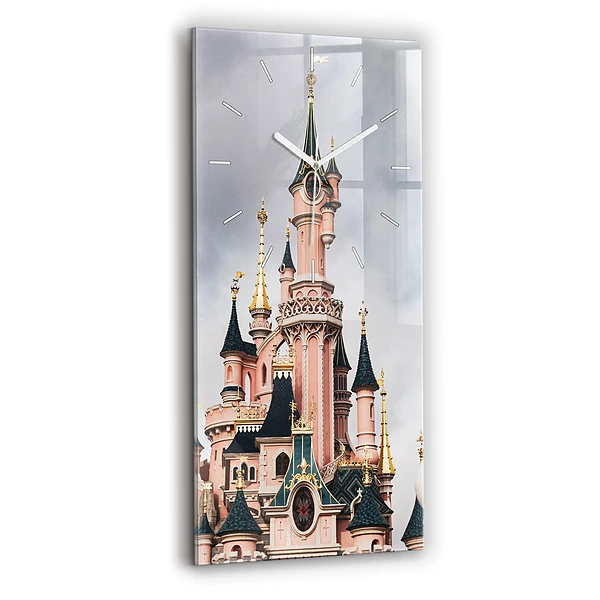 Ceas vertical de perete din sticlă Castelul Disneyland Din Paris