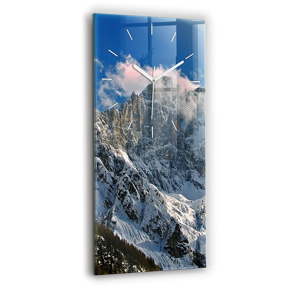 Ceas de sticlă pe perete vertical Munții Sub Cerul Albastru
