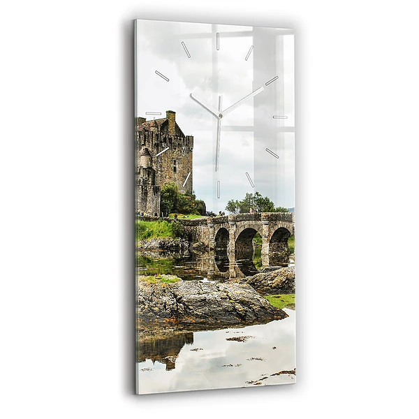 Ceas vertical de perete din sticlă Castelul Eilean Donan, Scoția