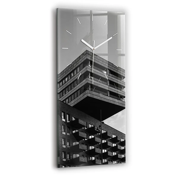 Ceas din sticlă dreptunghiular vertical Arhitectura La Amsterdam