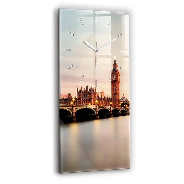 Ceas perete din sticlă dreptunghiular Orizontul Big Ben A Londrei