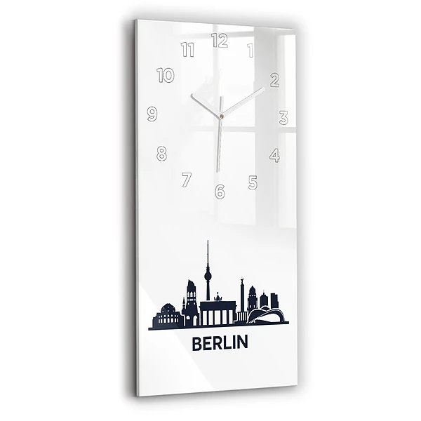 Ceas vertical de perete din sticlă Ilustrația Orașului Berlin