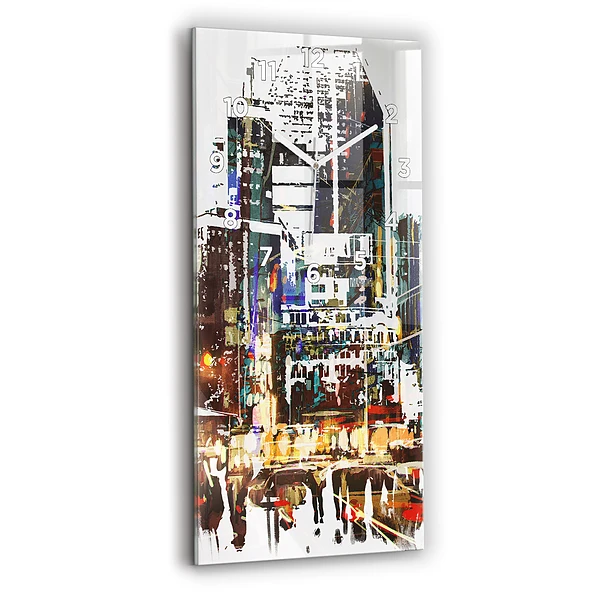 Ceas de sticlă pe perete vertical Orașul New York